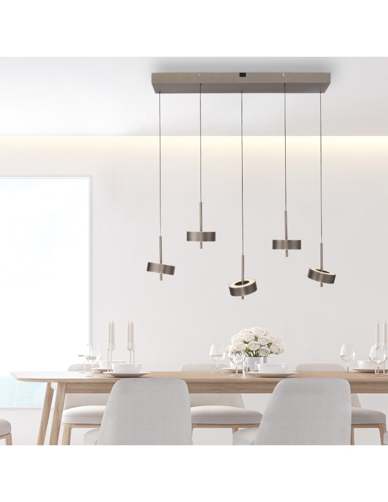 Paul Neuhaus Q-Rotate Lampa Wisząca Ciemnometalowo-Brązowy 2249-34