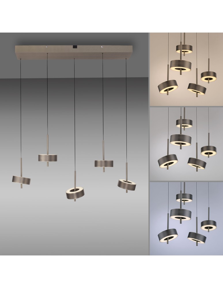 Paul Neuhaus Q-Rotate Lampa Wisząca Ciemnometalowo-Brązowy 2249-34