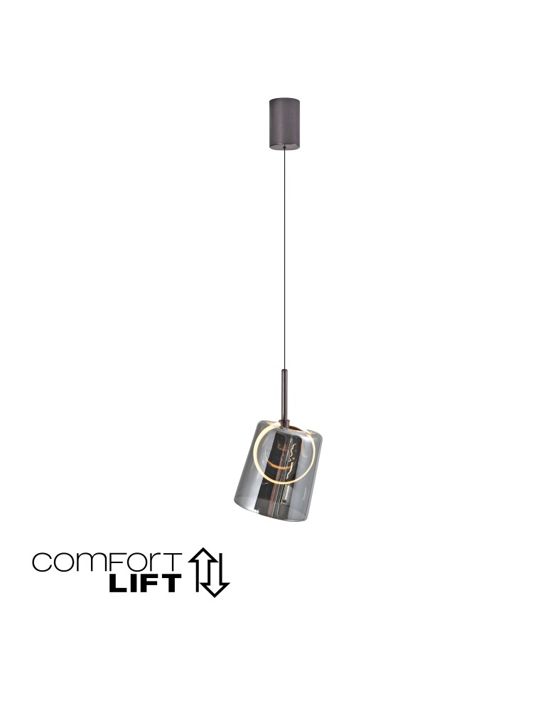 Paul Neuhaus Zula Lampa Wisząca Brązowy/Smoky 2541-25