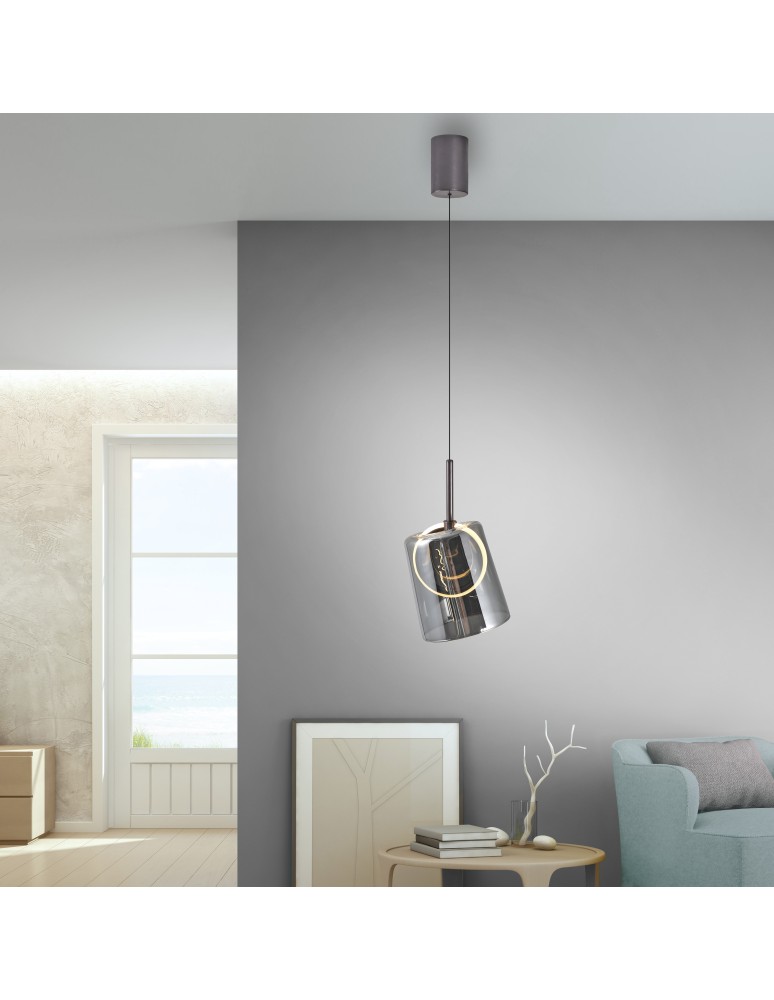 Paul Neuhaus Zula Lampa Wisząca Brązowy/Smoky 2541-25