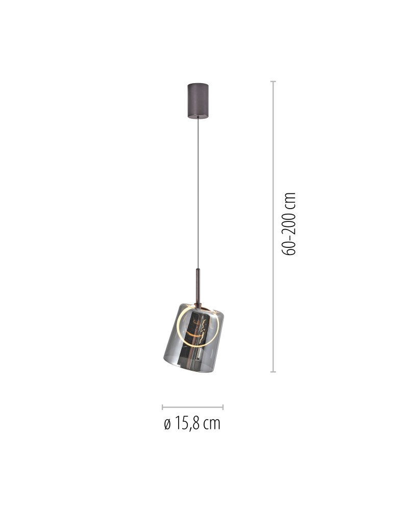 Paul Neuhaus Zula Lampa Wisząca Brązowy/Smoky 2541-25