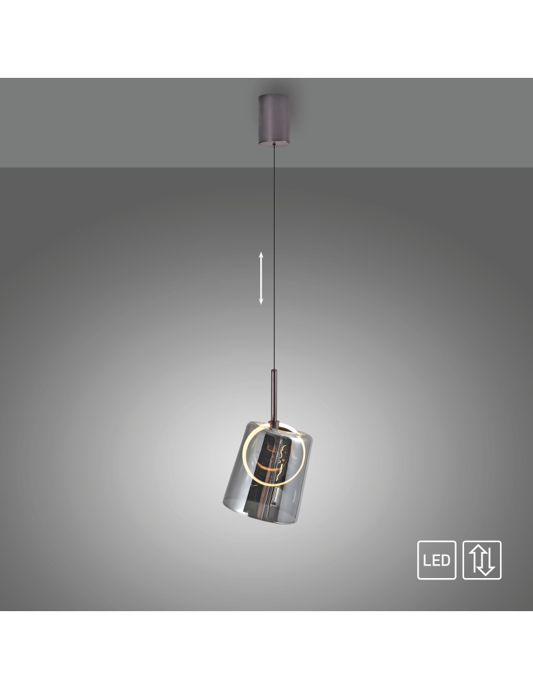 Paul Neuhaus Zula Lampa Wisząca Brązowy/Smoky 2541-25