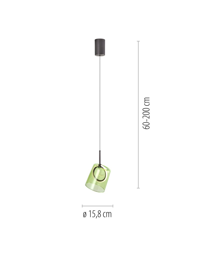 Paul Neuhaus Zula Lampa Wisząca Brązowy/Zielony 2541-43