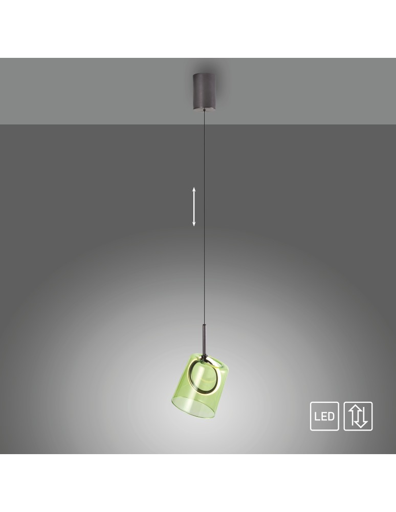 Paul Neuhaus Zula Lampa Wisząca Brązowy/Zielony 2541-43