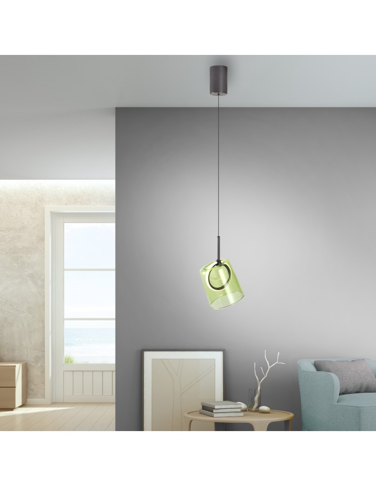 Paul Neuhaus Zula Lampa Wisząca Brązowy/Zielony 2541-43