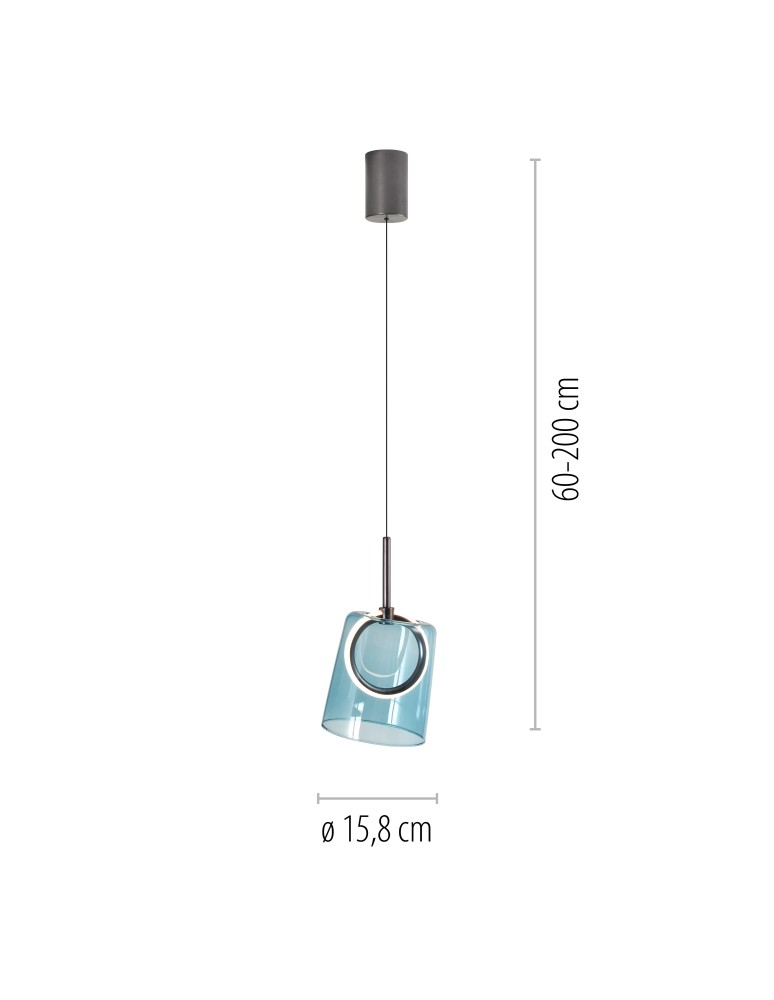 Paul Neuhaus Zula Lampa Wisząca Brązowy/Niebieski 2541-56