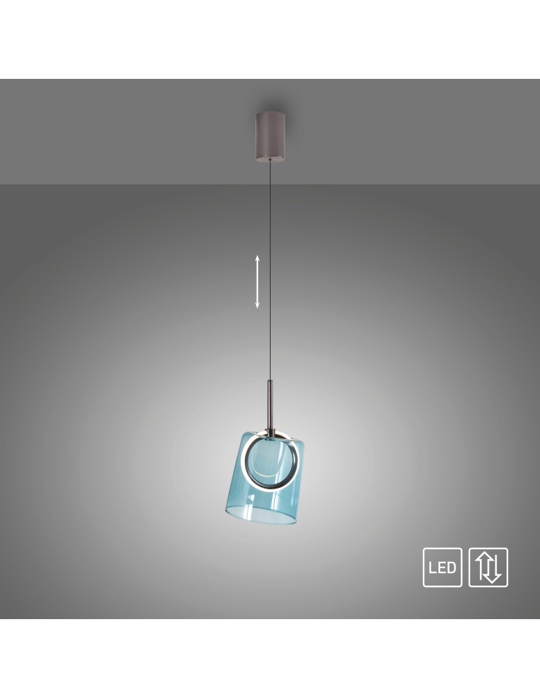 Paul Neuhaus Zula Lampa Wisząca Brązowy/Niebieski 2541-56