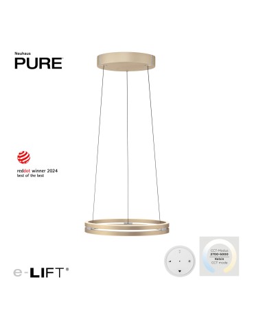 Paul Neuhaus Pure E-Loop Lampa Wisząca Matowy Mosiądz 2550-60