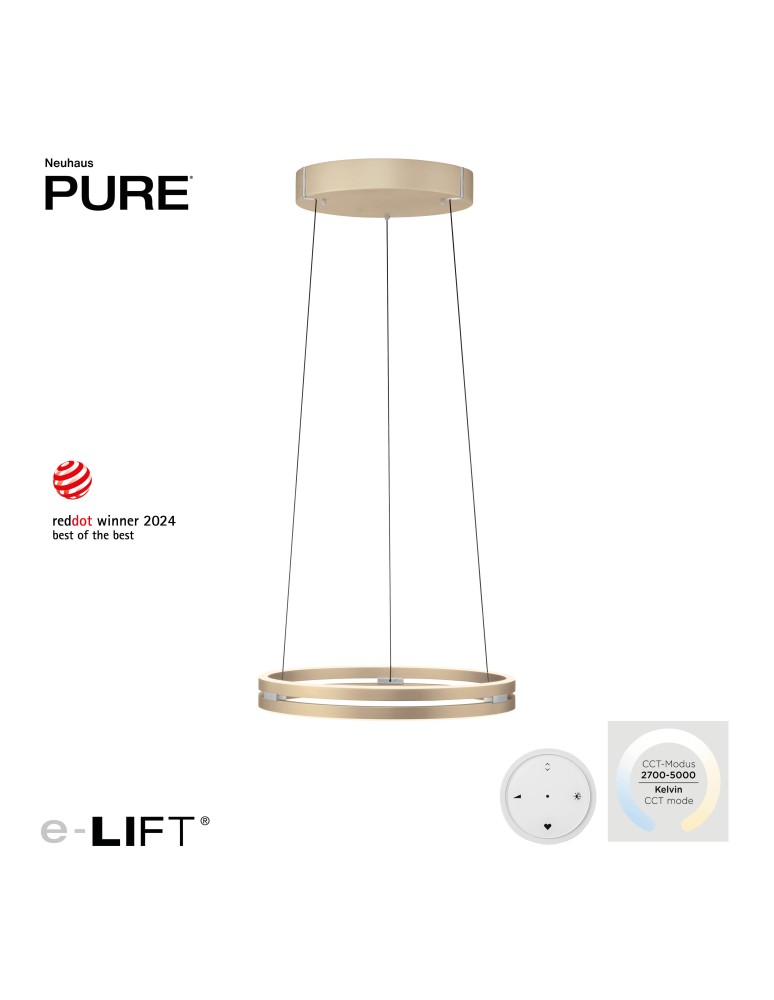 Paul Neuhaus Pure E-Loop Lampa Wisząca Matowy Mosiądz 2550-60