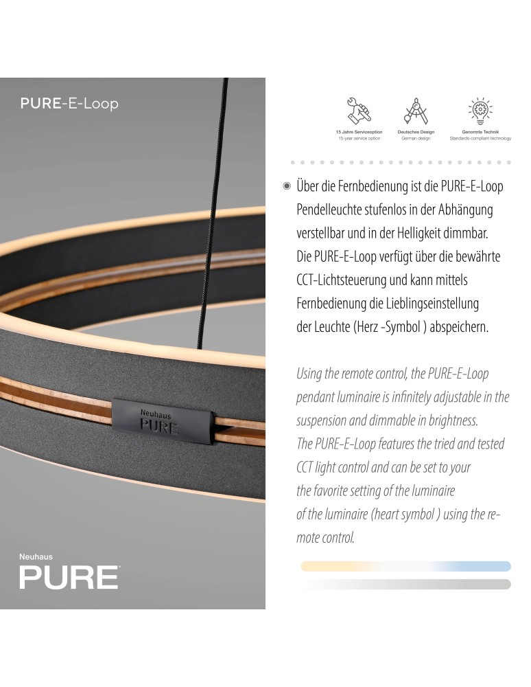 Paul Neuhaus Pure E-Loop Lampa Wisząca Czarny 2551-18