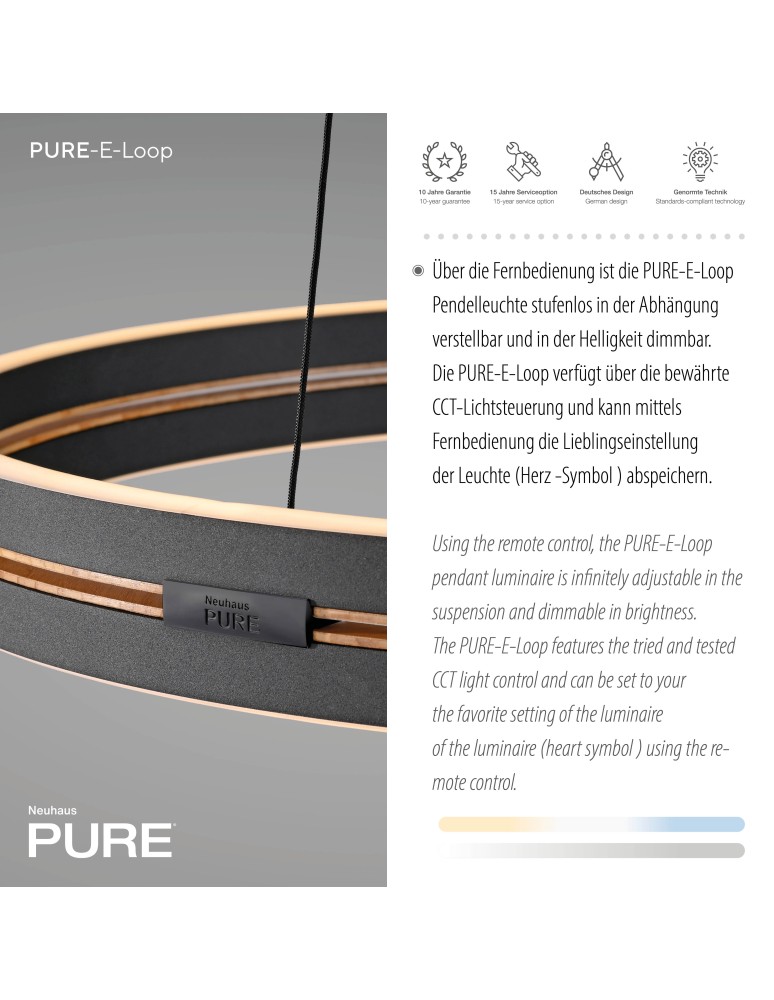 Paul Neuhaus Pure E-Loop Lampa Wisząca Czarny 2551-18