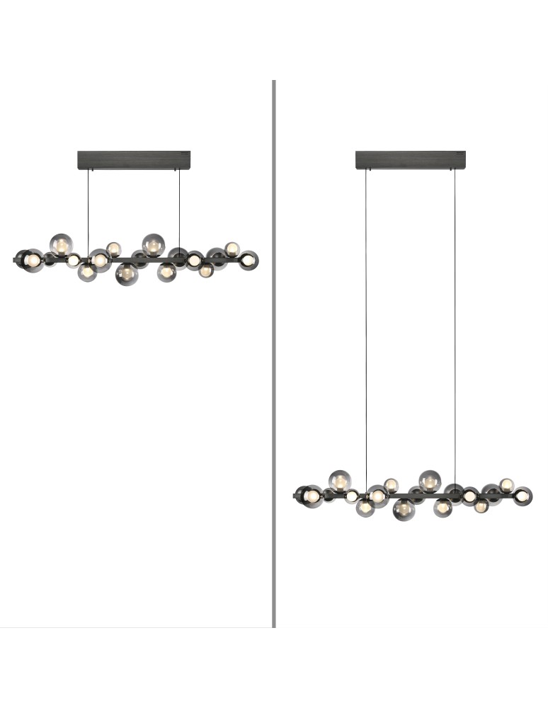 Paul Neuhaus Pure E-Popup Lampa Wisząca Szary 2557-15