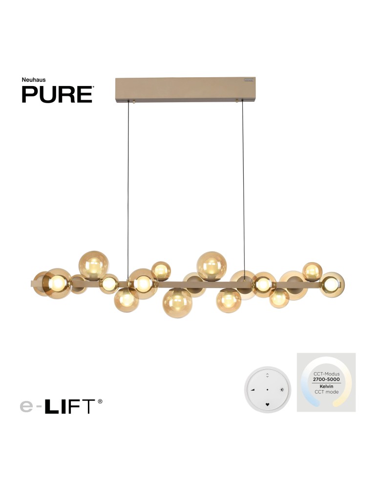 Paul Neuhaus Pure E-Popup Lampa Wisząca Złoty 2557-97