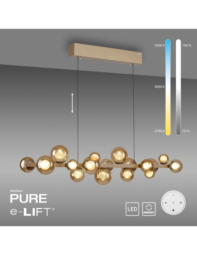 Paul Neuhaus Pure E-Popup Lampa Wisząca Złoty 2557-97