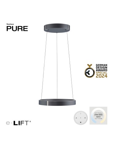 Paul Neuhaus Pure E-Clipse Lampa Wisząca Szary 2560-15