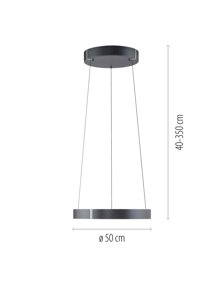 Paul Neuhaus Pure E-Clipse Lampa Wisząca Szary 2560-15