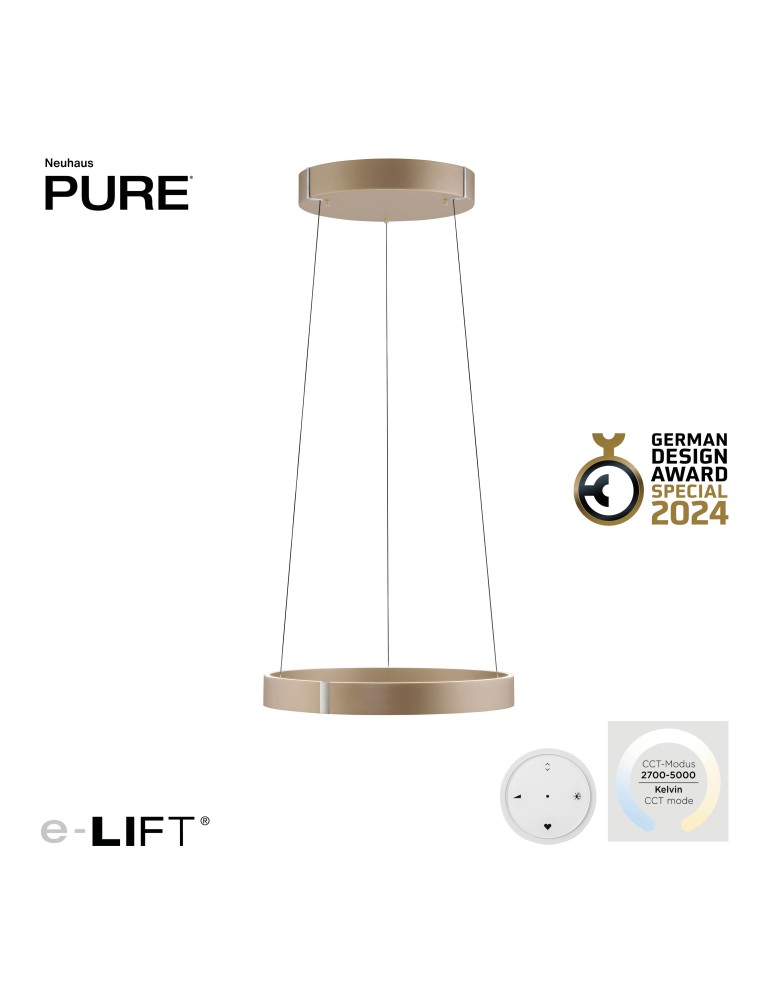 Paul Neuhaus Pure E-Clipse Lampa Wisząca Brązowy 2560-97