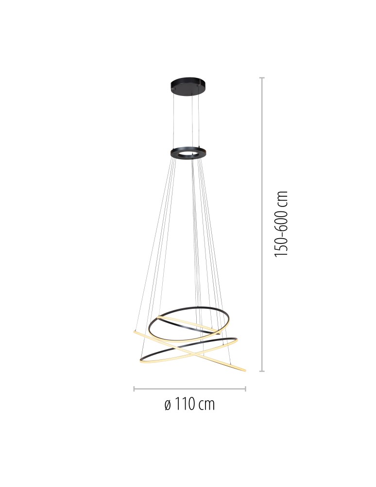 Paul Neuhaus Pure E-Flying Rings Lampa Wisząca Szary 2566-15