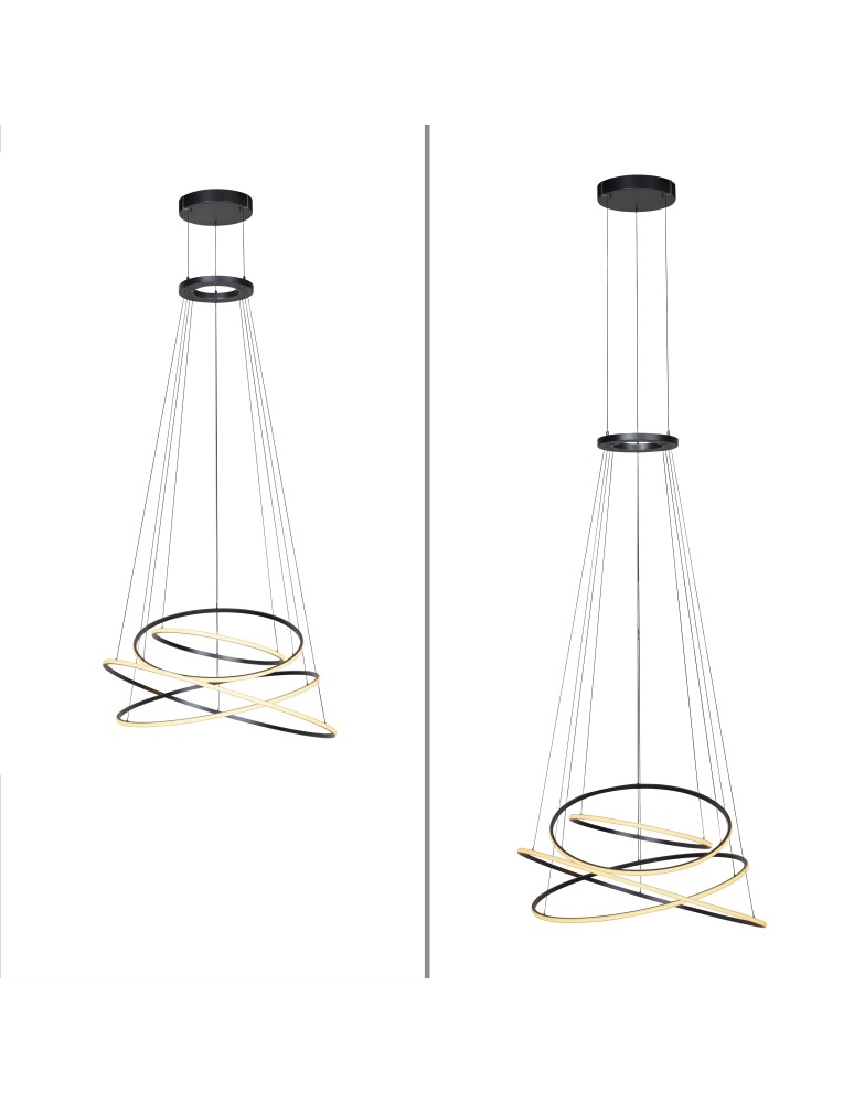 Paul Neuhaus Pure E-Flying Rings Lampa Wisząca Szary 2566-15
