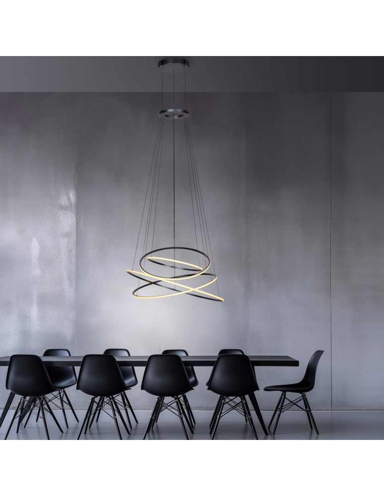 Paul Neuhaus Pure E-Flying Rings Lampa Wisząca Szary 2566-15