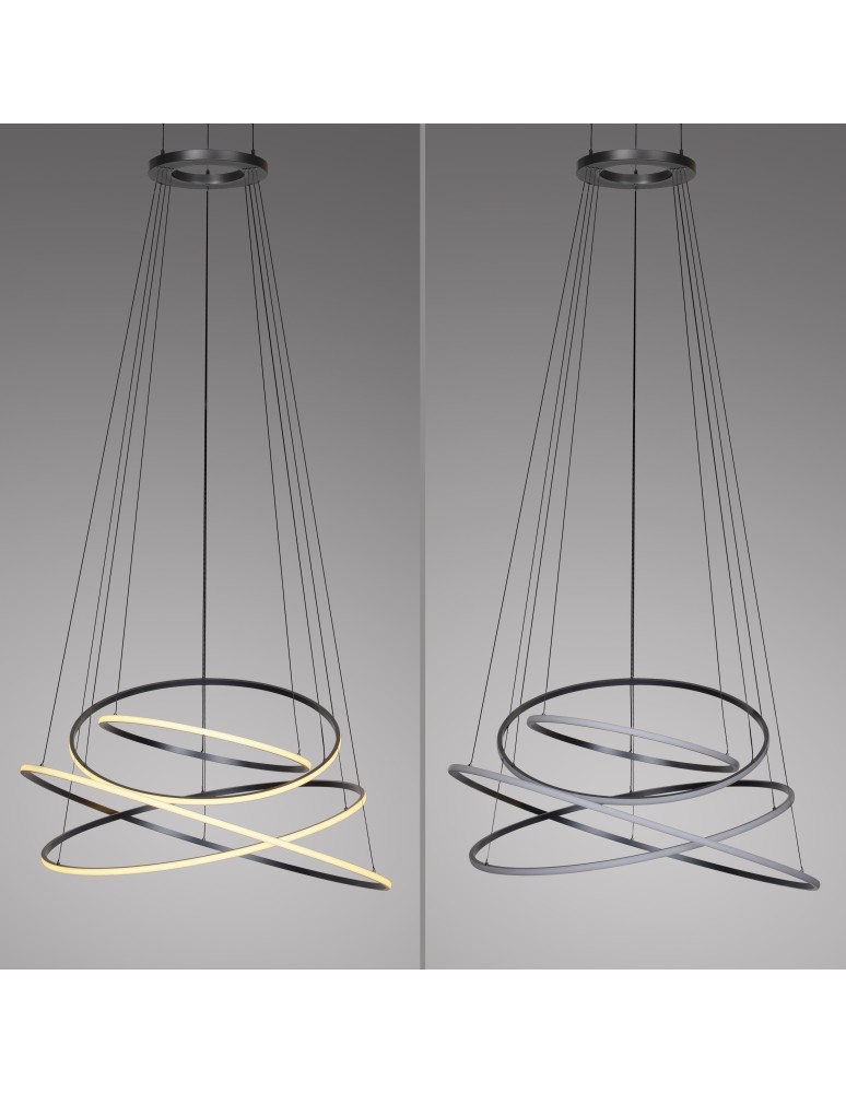 Paul Neuhaus Pure E-Flying Rings Lampa Wisząca Szary 2566-15