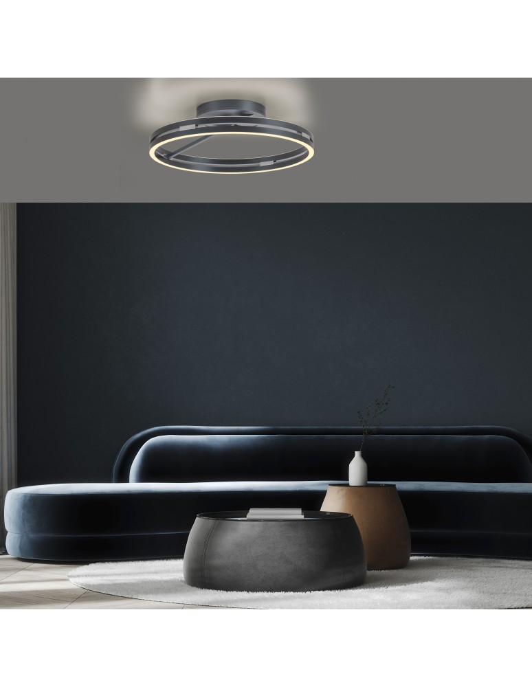 Paul Neuhaus Pure Loop Lampa Sufitowa Szary 6552-15