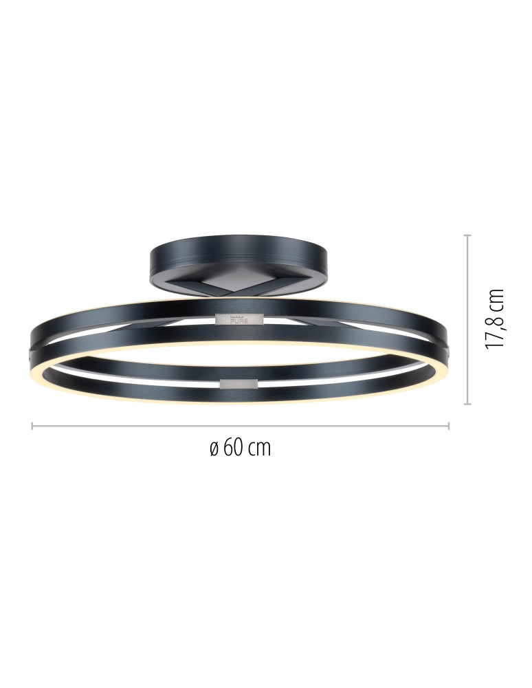 Paul Neuhaus Pure Loop Lampa Sufitowa Szary 6552-15