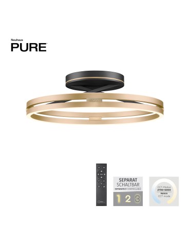 Paul Neuhaus Pure Loop Lampa Sufitowa Czarny/Matowy Mosiądz 6552-68 - product 2