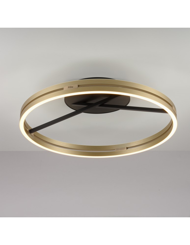 Paul Neuhaus Pure Loop Lampa Sufitowa Czarny/Matowy Mosiądz 6552-68