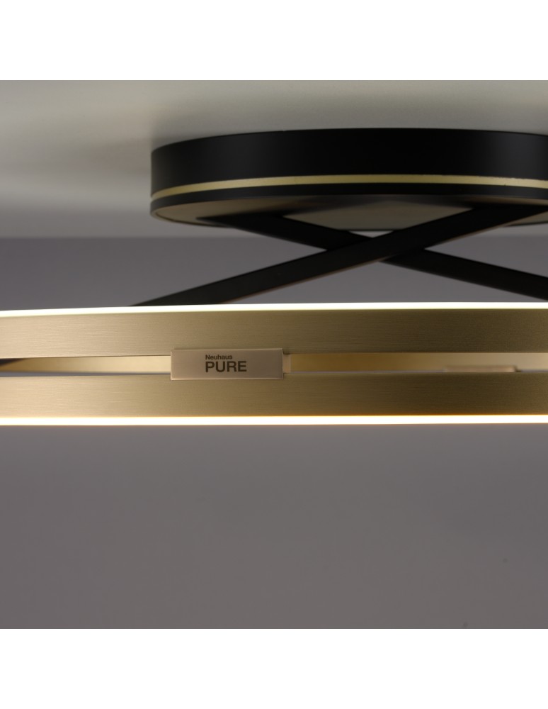Paul Neuhaus Pure Loop Lampa Sufitowa Czarny/Matowy Mosiądz 6552-68