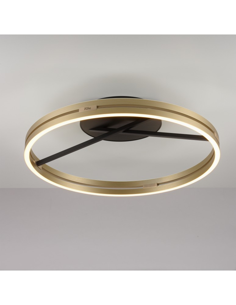 Paul Neuhaus Pure Loop Lampa Sufitowa Czarny/Matowy Mosiądz 6552-68
