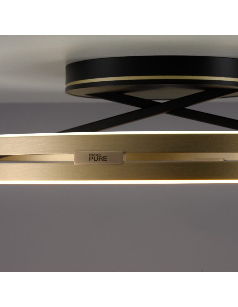 Paul Neuhaus Pure Loop Lampa Sufitowa Czarny/Matowy Mosiądz 6552-68