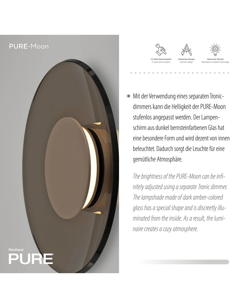Paul Neuhaus Pure Moon Kinkiet/Lampa Sufitowa Brązowy 9594-97