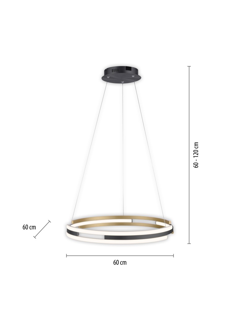 Paul Neuhaus Q-Beluga Lampa Wisząca Matowy Mosiądz 2051-60