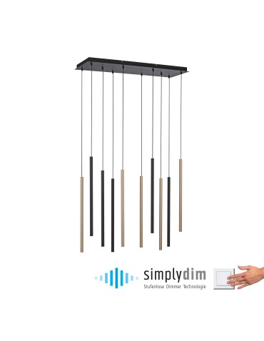 Paul Neuhaus Flute Lampa Wisząca Matowy Mosiądz/Czarny 2110-18 - product 2