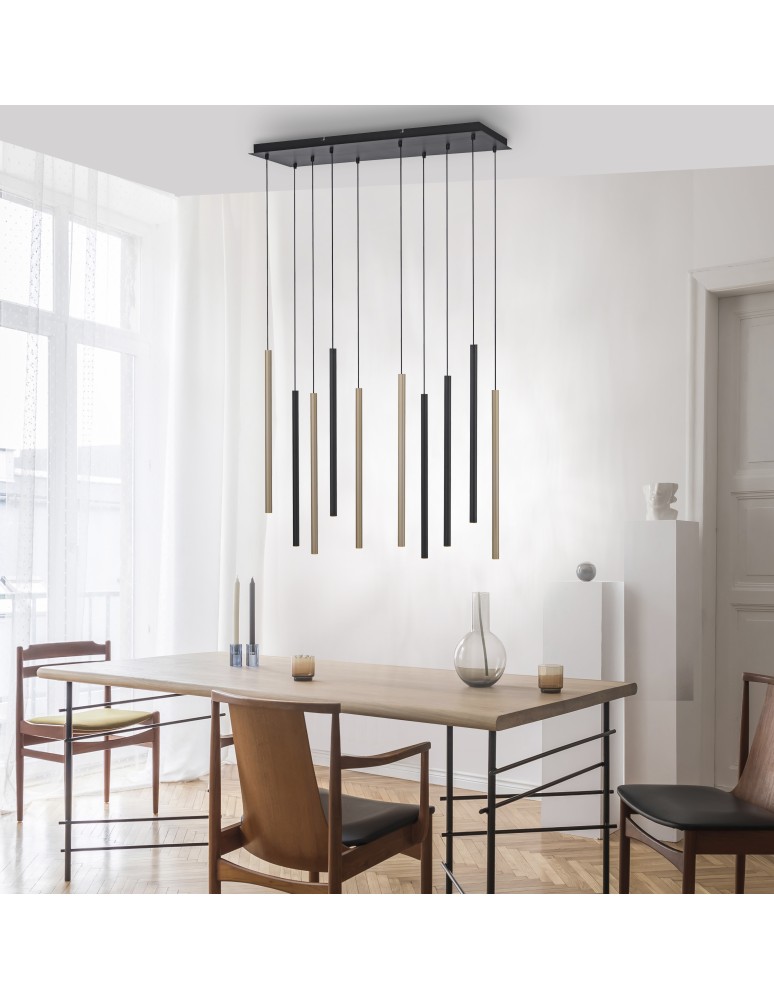 Paul Neuhaus Flute Lampa Wisząca Matowy Mosiądz/Czarny 2110-18