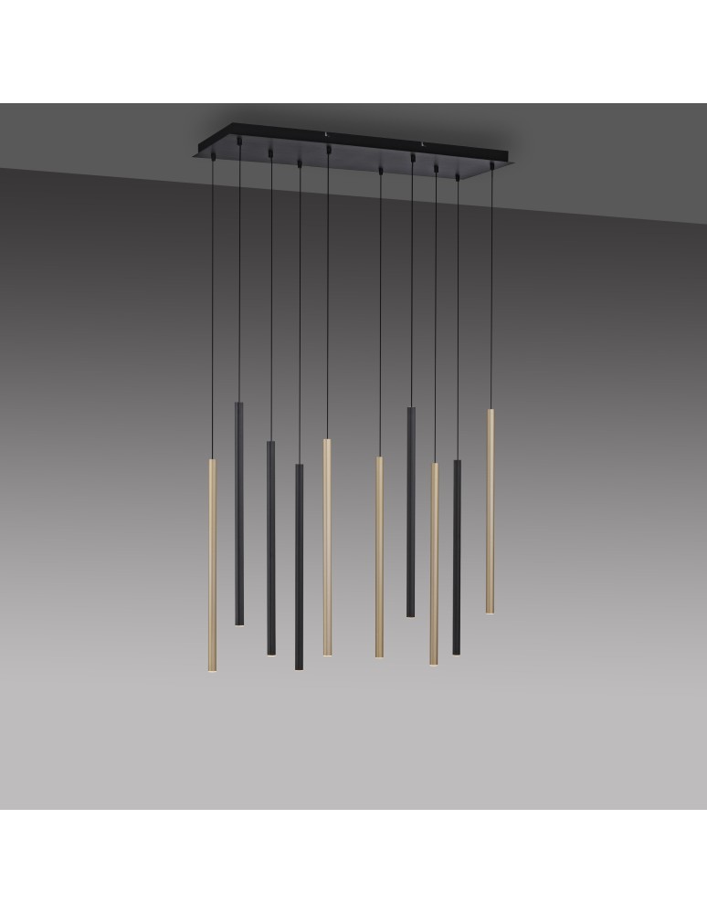 Paul Neuhaus Flute Lampa Wisząca Matowy Mosiądz/Czarny 2110-18