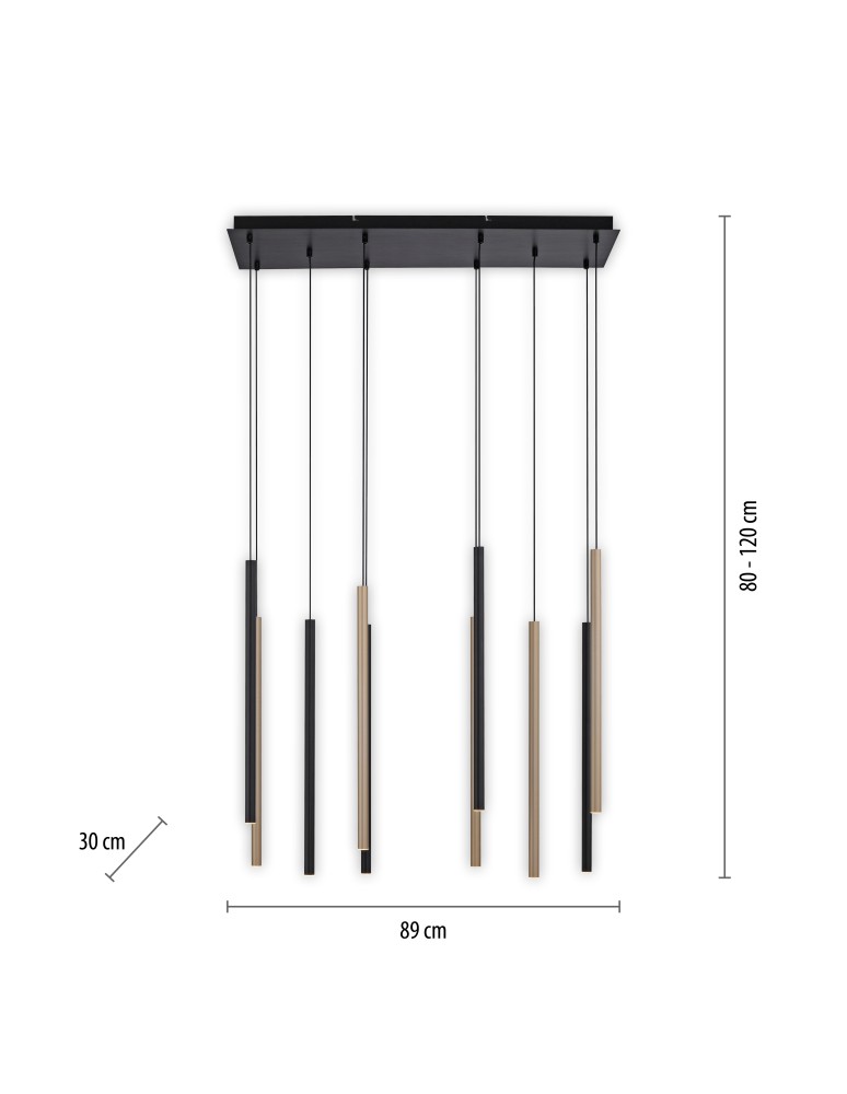 Paul Neuhaus Flute Lampa Wisząca Matowy Mosiądz/Czarny 2110-18