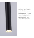 Paul Neuhaus Flute Lampa Wisząca Czarny 2111-18