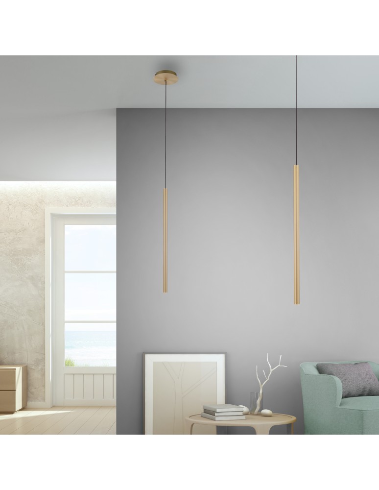 Paul Neuhaus Flute Lampa Wisząca Matowy Mosiądz 2111-60