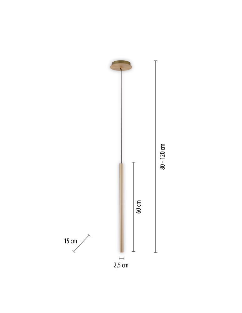 Paul Neuhaus Flute Lampa Wisząca Matowy Mosiądz 2111-60