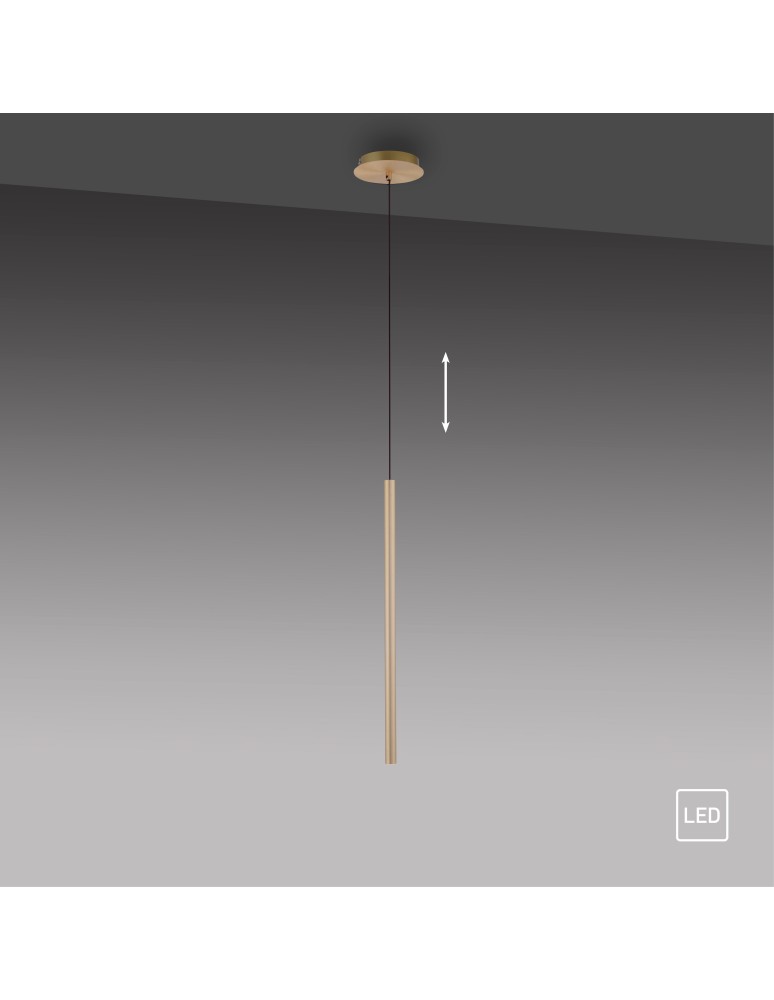 Paul Neuhaus Flute Lampa Wisząca Matowy Mosiądz 2111-60