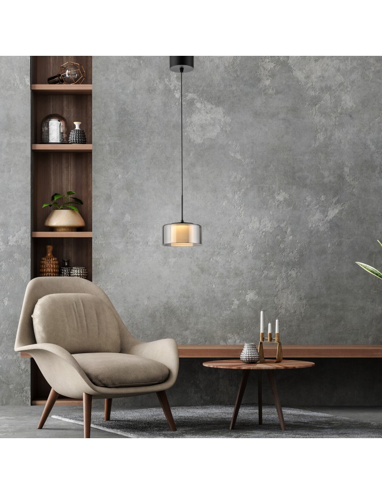 Paul Neuhaus Rika Lampa Wisząca Czarny/Smoky 2112-18