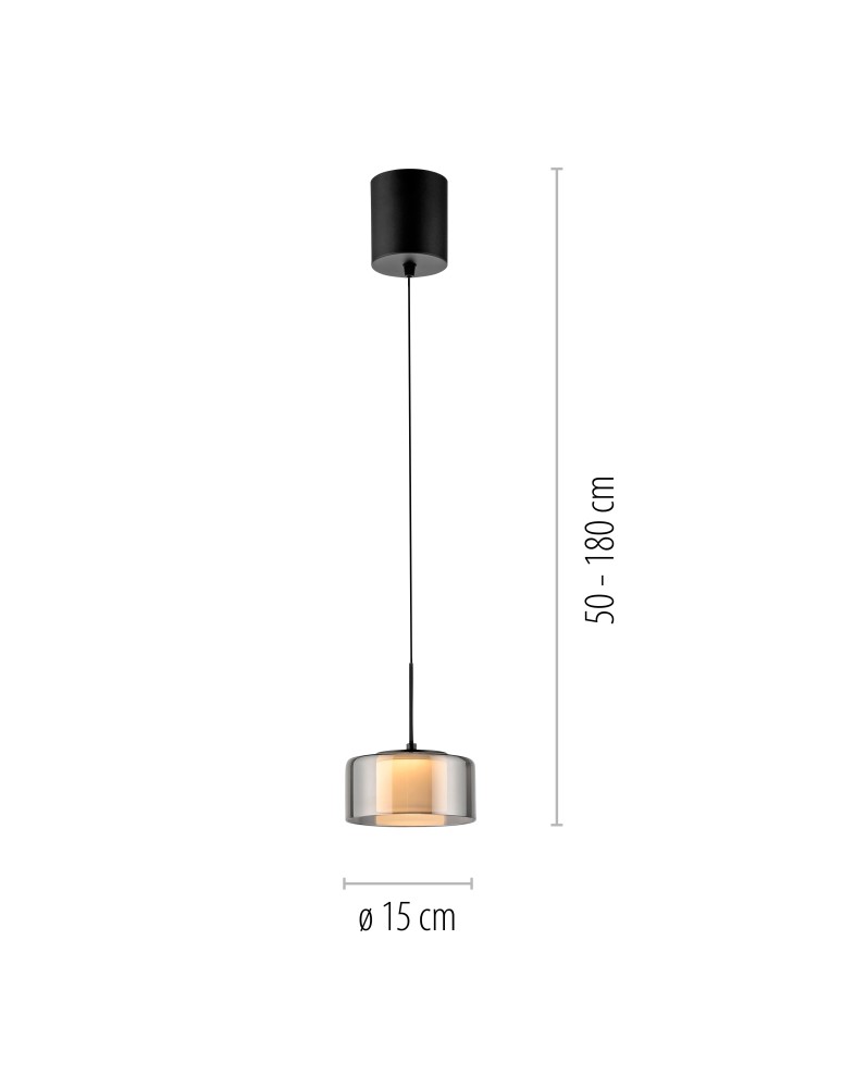 Paul Neuhaus Rika Lampa Wisząca Czarny/Smoky 2112-18