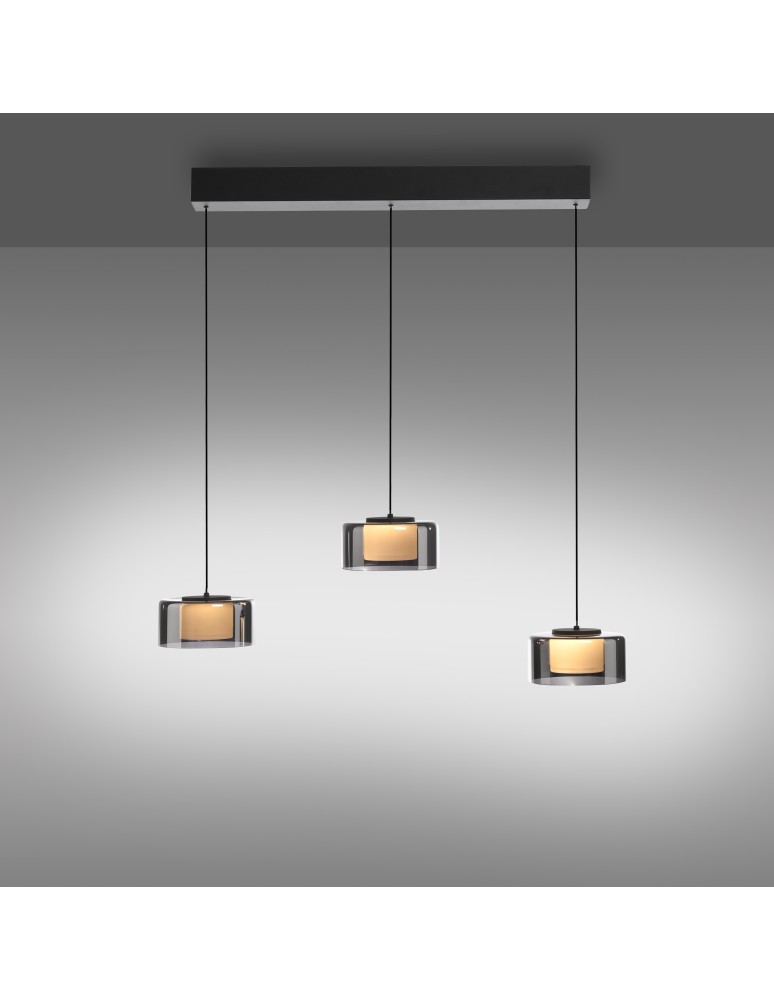 Paul Neuhaus Rika Lampa Wisząca Czarny/Smoky 2113-18