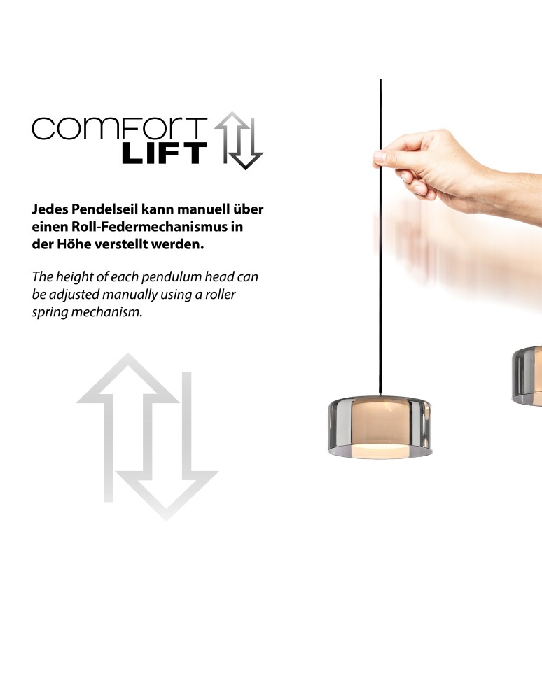 Paul Neuhaus Rika Lampa Wisząca Czarny/Smoky 2113-18