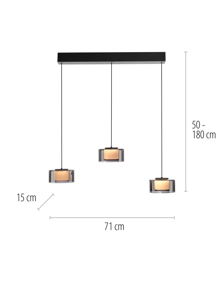 Paul Neuhaus Rika Lampa Wisząca Czarny/Smoky 2113-18