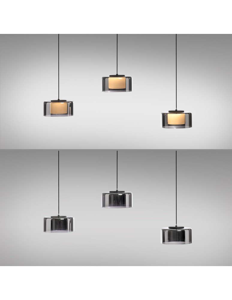 Paul Neuhaus Rika Lampa Wisząca Czarny/Smoky 2113-18
