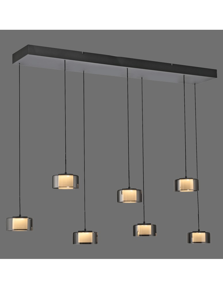 Paul Neuhaus Rika Lampa Wisząca Czarny/Smoky 2115-18