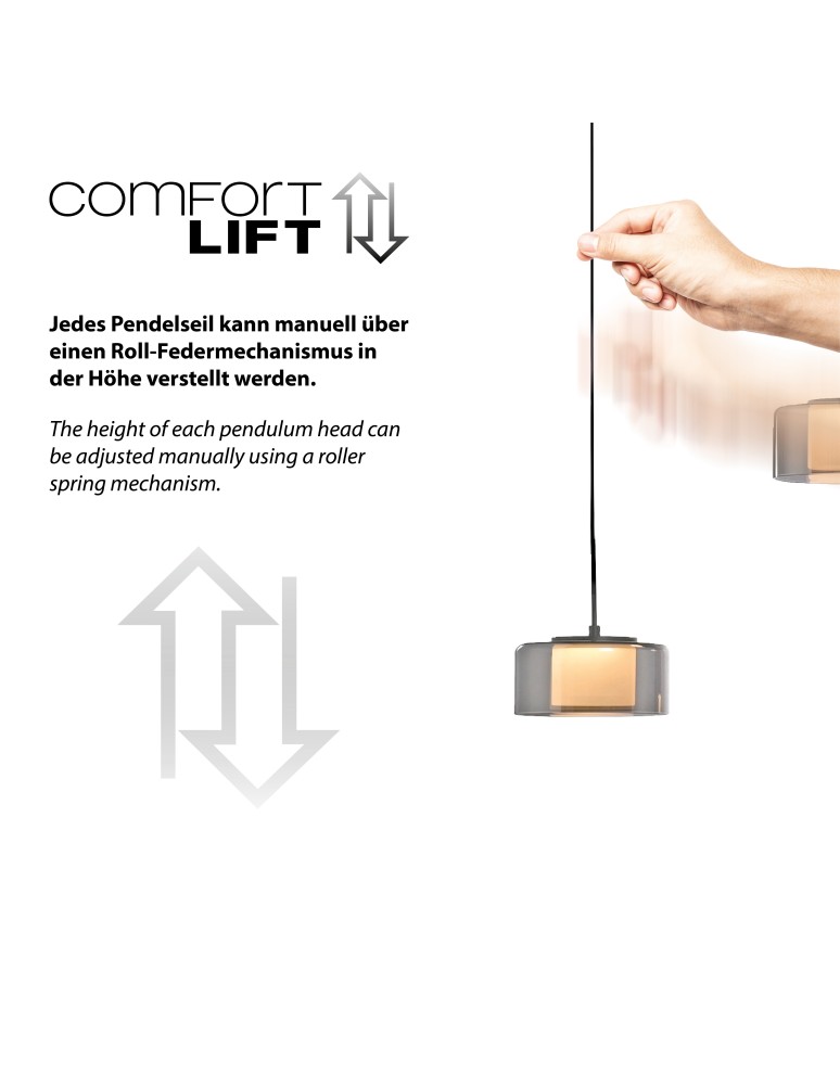 Paul Neuhaus Rika Lampa Wisząca Czarny/Smoky 2115-18